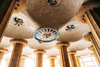 Low angle view of ornate ceiling in building