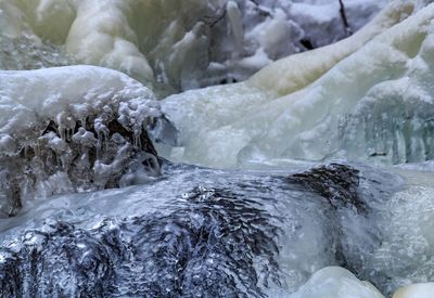 Close-up of frozen water