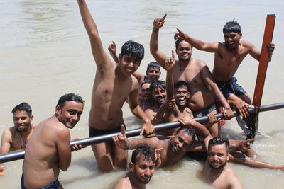 People enjoying in swimming pool