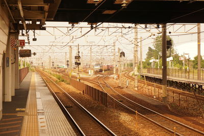 Train on railroad station platform