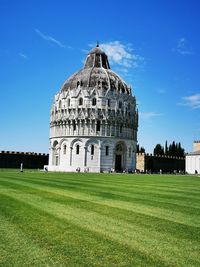 View of historical building against blue sky