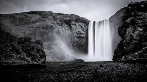 Scenic view of waterfall