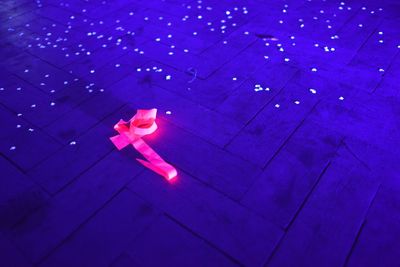 View of illuminated lights at night