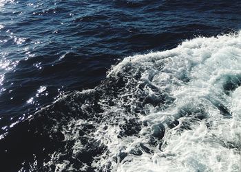 High angle view of sea waves