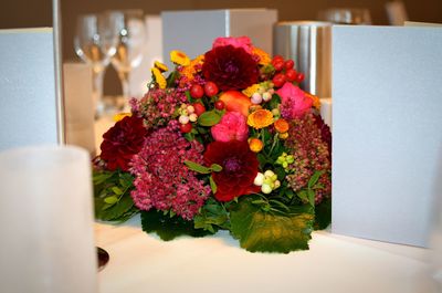 Close-up of flowering plant on table