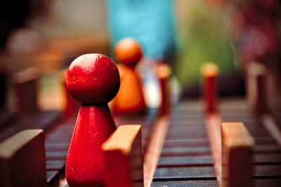 Close-up of wooden chess piece