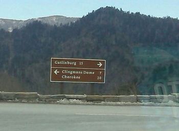 Information sign on mountain