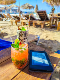 Close-up of drink on table