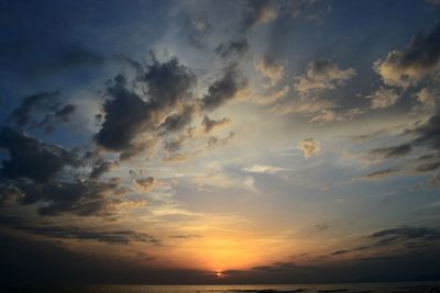 Scenic view of dramatic sky during sunset