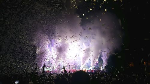 Rear view of people enjoying at concert