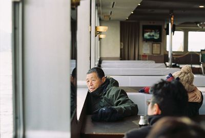 People sitting in train