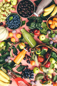 High angle view of chopped vegetables