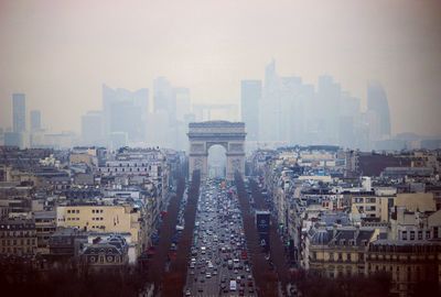 High angle view of paris