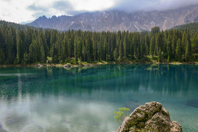 Scenic view of lake and mountains