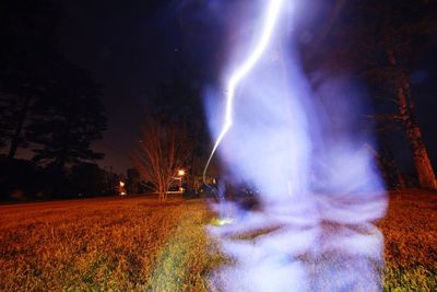 Light trails at night