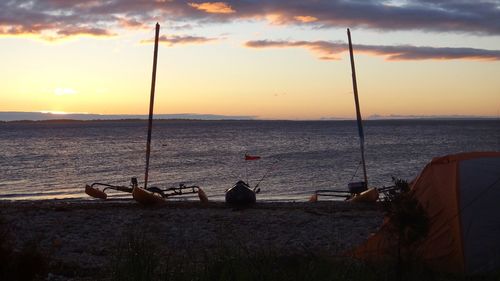 Scenic view of sea during sunset