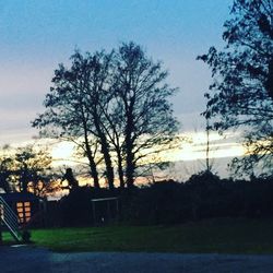 Silhouette trees against sky during sunset