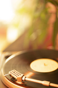 Close-up of record