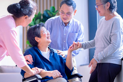 Business colleagues working at clinic