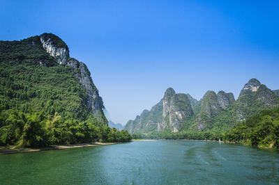 Scenic view of mountains against clear sky