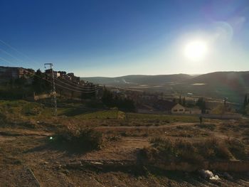 Scenic view of landscape against clear sky