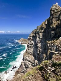 Scenic view of sea against sky at cape point 