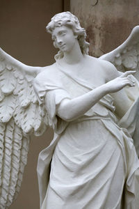 Close-up of angel statue at church