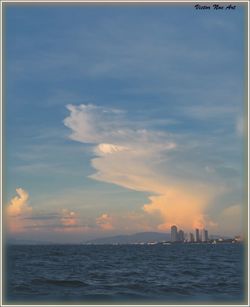 Scenic view of sea at sunset