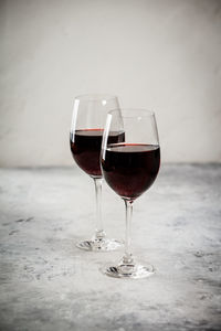 Close-up of wineglass on table