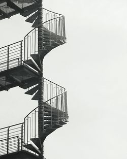 Low angle view of stairs against clear sky