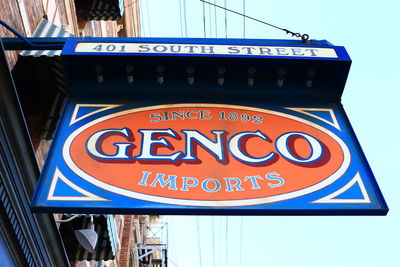 Low angle view of sign board