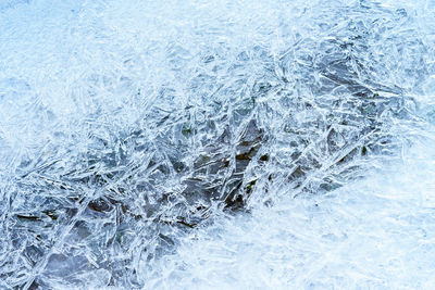 Full frame shot of frozen water