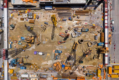 High angle view of construction site