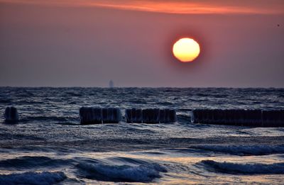 Sunrise over the baltic sea in gdynia