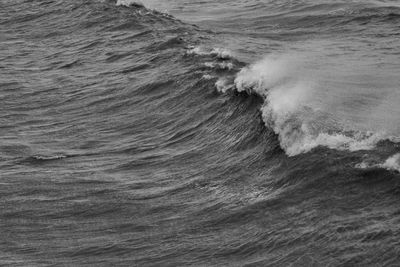 Full frame shot of breaking waves in a stormy sea