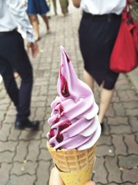 Ice cream cone in city