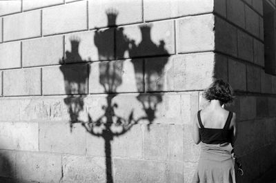 Shadow of people on wall