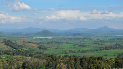 Scenic view of landscape against sky, naivasha, rift valley, kenya 