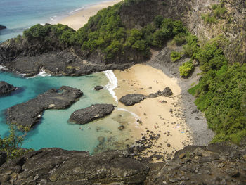 High angle view of beach