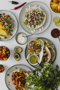 Healthy feast with various mexican food