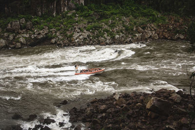 Man surfing on water