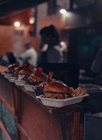 Close-up of food on table