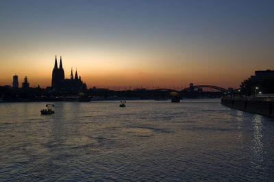 View of city at sunset