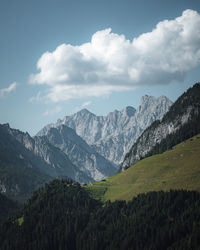 Scenic view of mountains against sky