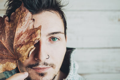 Close-up portrait of young man