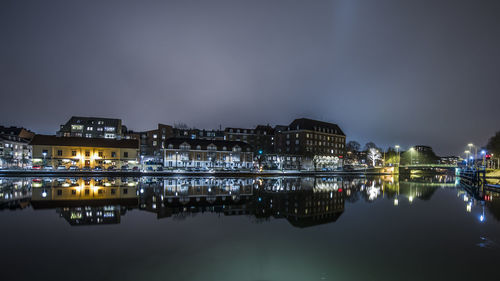 Trollhättan's town in the evening in winter