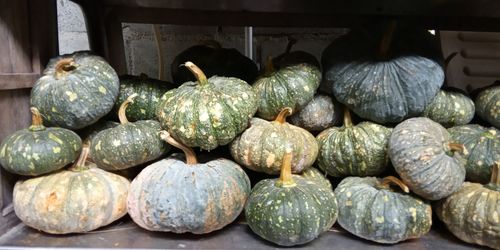 Close-up of pumpkins for sale
