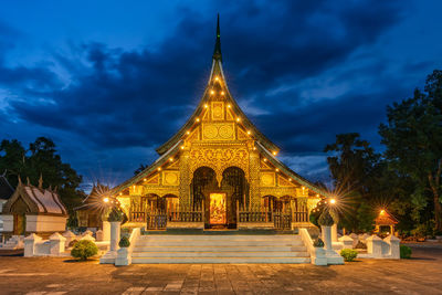 Xieng thong temple, the most popular temple in luang pra bang, laos at night