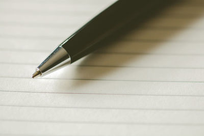 High angle view of pen on table