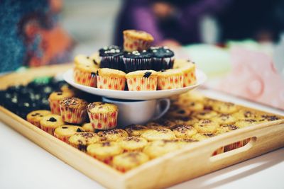 Close-up of dessert in plate on table